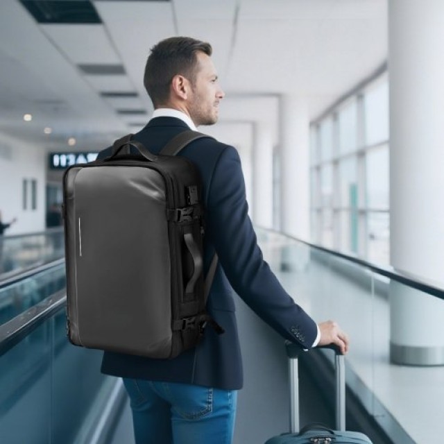 VEVOR Σακίδιο Ταξιδιού με Κενό Αέρος 65L, Επεκτάσιμο Backpack Συμπί...