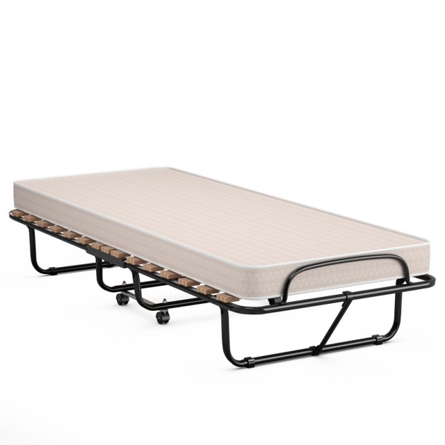 Costway  Πτυσσόμενο Κρεβάτι με Στρώμα Memory Foam και Ανθεκτικό Μετ...