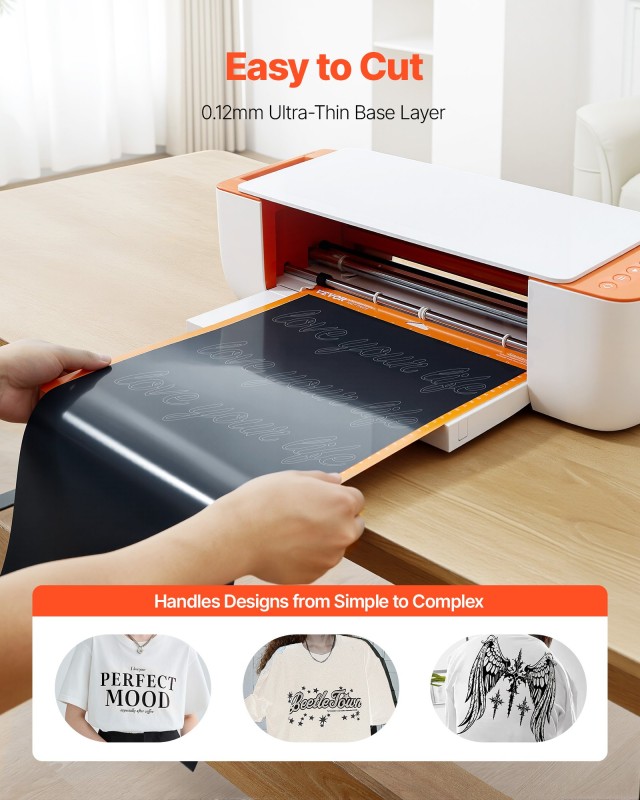 VEVOR Ρολό Γυαλιστερό Μαύρο Βινύλιο Θερμομεταφοράς 304.8 x 7260mm K... VEVOR Ρολό Γυαλιστερό Μαύρο Βινύλιο Θερμομεταφοράς 304.8 x 7260mm K...