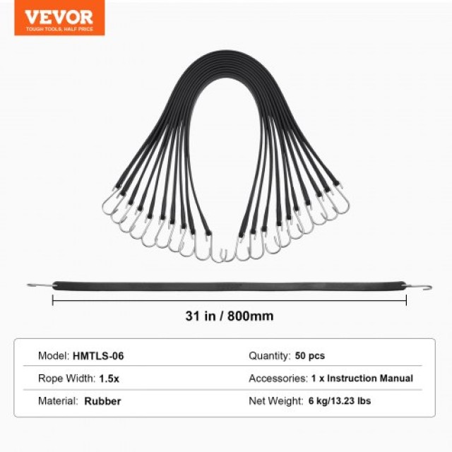 Σετ 50 Επίπεδων Ιμάντων VEVOR με Γάντζο S  DLKZD31INCH5OSWMJV0