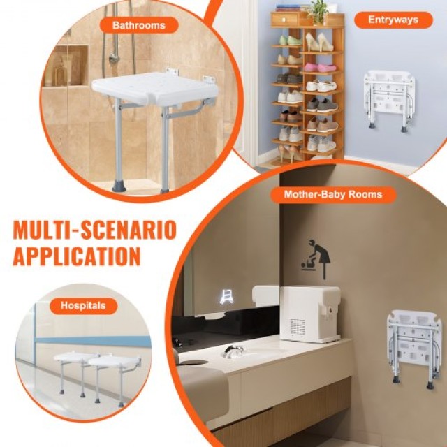 VEVOR Πτυσσόμενο Κάθισμα Ντους 40x38cm Τοίχου 227kg SLKPEZCTWKB16... VEVOR Πτυσσόμενο Κάθισμα Ντους 40x38cm Τοίχου 227kg SLKPEZCTWKB16...