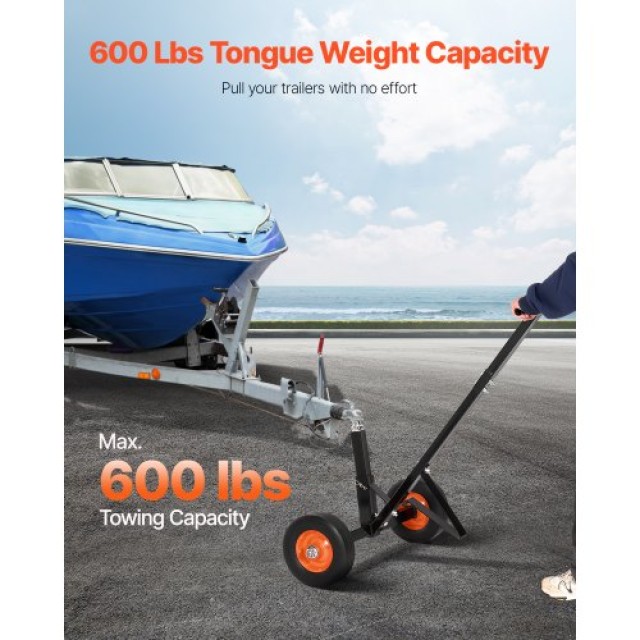 VEVOR Ρυμουλκούμενο Καρότσι 600lbs, Ρυθμιζόμενο Ύψος 16.5-22 ιντσών, Μπάλα 1-7/8 ιντσών, Συμπαγείς Τροχοί TYSDQYC600BHGRGNOV0