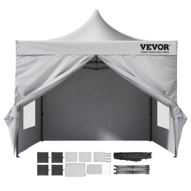Τέντα VEVOR 10x10FT με Πλευρικά Τοιχώματα & Τσάντα Λευκή  DCSYPBS10...
