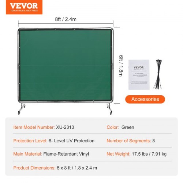 Οθόνη Συγκόλλησης VEVOR με Πλαίσιο, 6 x 8, Πράσινη  DMSHJPF6X8YCRA6FOV0
