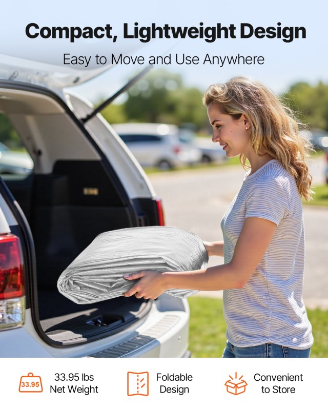 VEVOR Αντικαταστατικό Κάλυμμα Carport 6×4 μ. με Πλευρικά Τοιχώματα,...