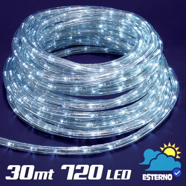 BAKAJI Σωλήνας Φωτισμού 30 Μέτρων LED Ψυχρό Λευκό 720 Φώτα για Εσωτ...