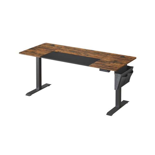 Ηλεκτρικό γραφείο SONGMICS ρυθμιζόμενο, 70x160x(72-120), μνήμη 4 θέσεων, vintage καφέ/μαύρο LSD026X01 