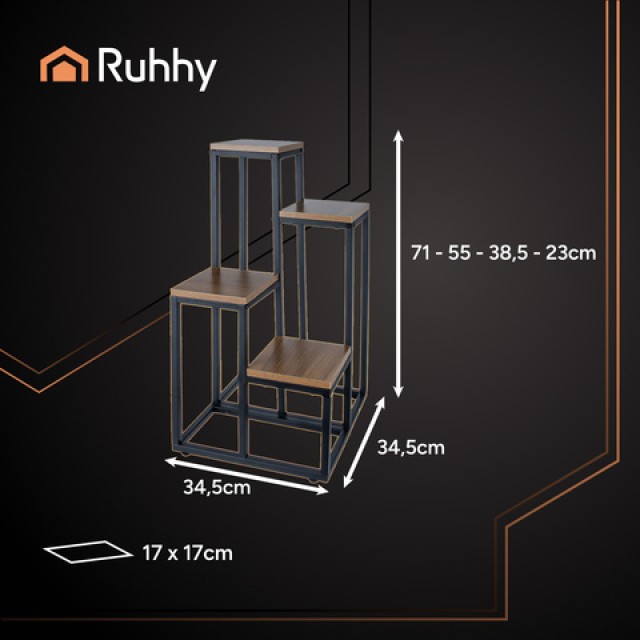 Ruhhy Ραφιέρα Ανθοστήλης Loft 71 x 55 x 38.5 εκ. 25997