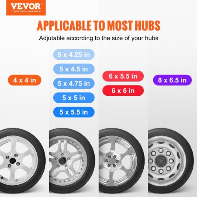 VEVOR Βάση Ρεζέρβας Τρέιλερ, 160 lbs, Συμβατή με 4, 5, 6 & 8 Μπουλόνια  BTCFJCK150LBSV8AWV0