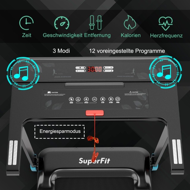 Costway  Πτυσσόμενος Διάδρομος Γυμναστικής με Bluetooth και LED Οθόνη SP37681DE-NY