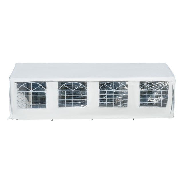 Outsunny Gazebo Outdoor Party Marquee, αδιάβροχο ατσάλινο πλαίσιο, λευκό, 8x4x2,8m 01-0803