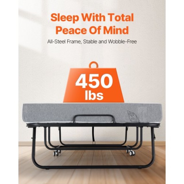 VEVOR Πτυσσόμενο Κρεβάτι με Στρώμα Αφρού 5 ιντσών για Ενήλικες και ...