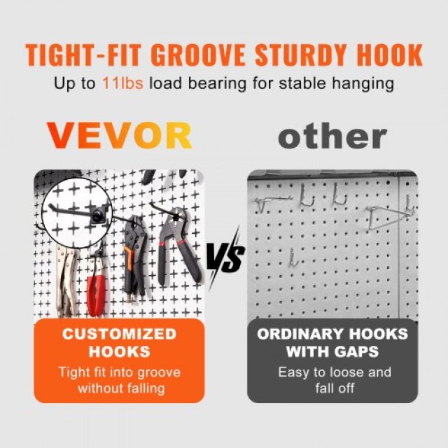 Οργανωτής Τοίχου VEVOR Pegboard 32 x 32, 330LBS Φορτίο, Μεταλλικός Οργανωτής Τοίχου για Γκαράζ με 25 Τεμάχια Αποθήκευσης Εργαλείων  GJ16X32INCH26MT97V0