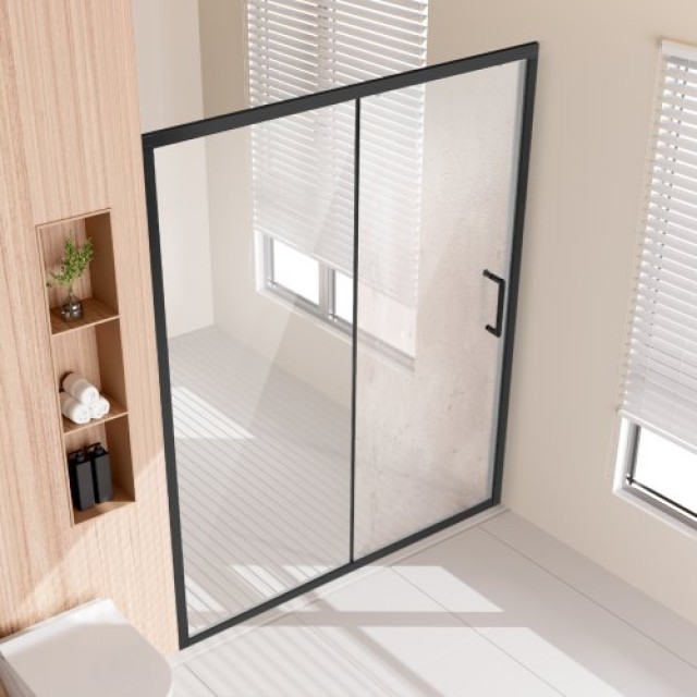 VEVOR  Ημι-πλαισιωτή Πόρτα Ντουζ 58x70 Μαύρο Ματ 6mm Ασφαλείας  DBK...