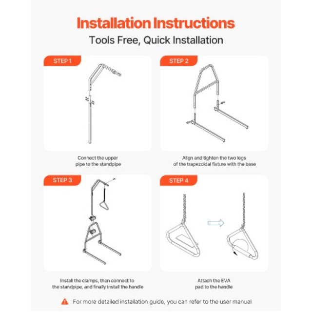 VEVOR Κρεμαστή Μπάρα Κλίνης για Κινητικότητα 250LBS με Σφιγκτήρα κα... VEVOR Κρεμαστή Μπάρα Κλίνης για Κινητικότητα 250LBS με Σφιγκτήρα κα...