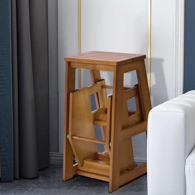 Costway  Πολυλειτουργική Καρέκλα-Σκάλα από Μασίφ Ξύλο Πεύκου HW55009NA