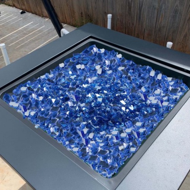 VEVOR Γυάλινες Πέτρες για Τζάκι και Firepit σε Κοβάλτιο Μπλε FHBLFG...