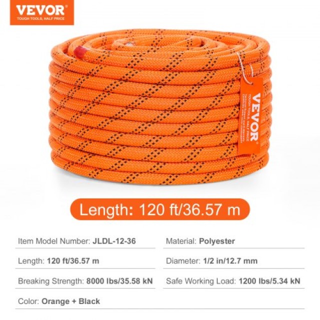 Σχοινί Αναρρίχησης Δέντρων VEVOR 1/2 x 120  HCCLSDL12INCMEGKYV0