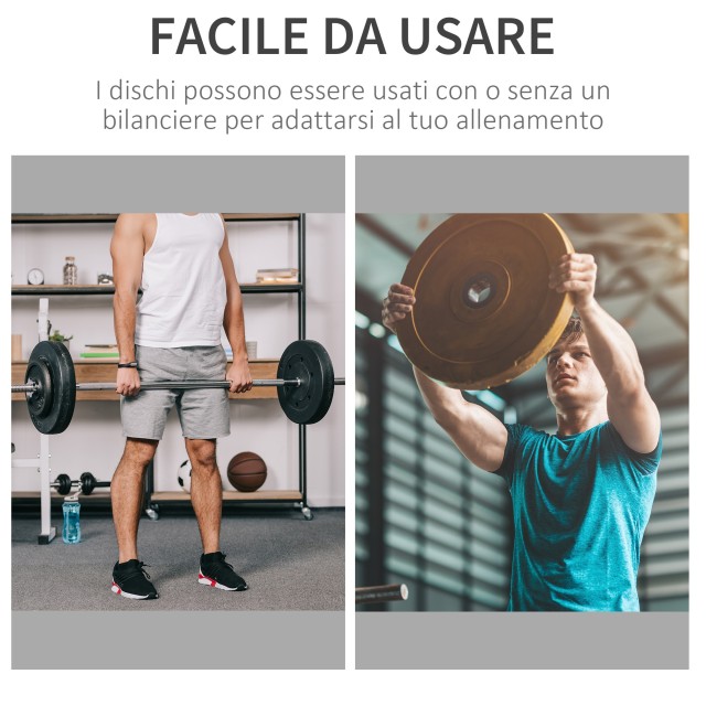 HOMCOM Σετ 6 δίσκων βάρους για Barbell Συνολικό Βάρος 35kg - Γκρι A91-137