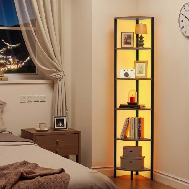 VEVOR Γωνιακή Ραφιέρα 6 Επιπέδων με LED Φωτισμό της VEVOR ZLSZJSNJT...