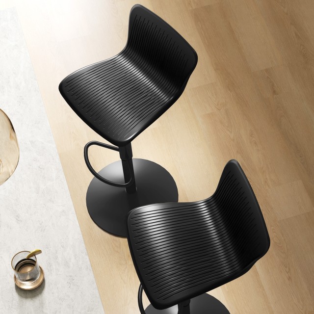 HOMCOM Σετ 2 Μπαρ Σκαμπό με Πλάτη, Περιστρεφόμενα και με Ρυθμιζόμεν...