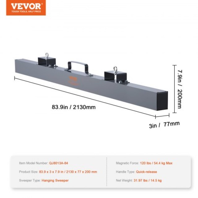 Μαγνητική Σκούπα VEVOR 120lbs για Ανύψωση Μετάλλων  XGSCXQSQ84120CU...