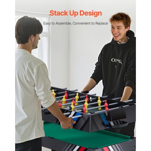 VEVOR Τραπέζι Παιχνιδιών 4-σε-1 122cm: Air Hockey, Ποδοσφαιράκι, Πινγκ Πονγκ, Μπιλιάρδο SDJFKQQGQZ48H9FNMV0