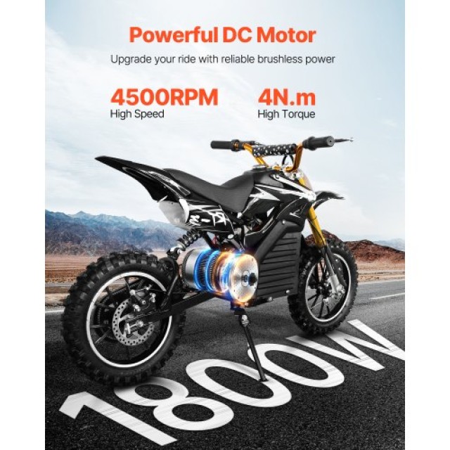 VEVOR Σετ Ηλεκτρικού Κινητήρα Χωρίς Ψήκτρες 1800W 48V 4500rpm με Αναβαθμισμένο Ελεγκτή ZLWSDJTJ1800AD2N1V9