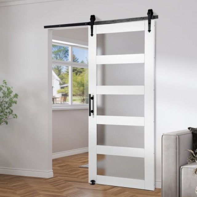 Σετ Συρόμενης Πόρτας VEVOR 42 x 84 Ξύλο & Γυαλί  BLGCMTZSMMKBKWTW9V0