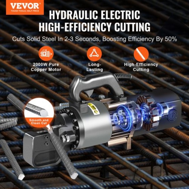 VEVOR  Κοπτικό Ράβδων Υδραυλικό 2000W έως 25mm GJQDJQX25MMLA0C7XV2
