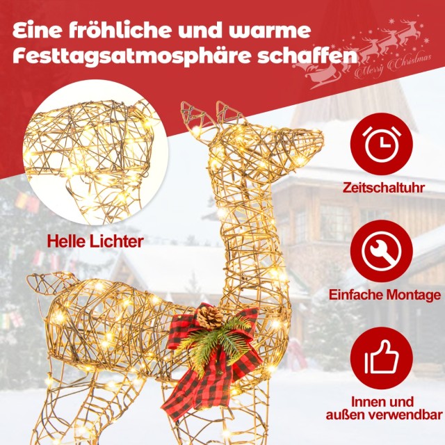 Costway Φωτιζόμενο Σετ Οικογένειας Χριστουγεννιάτικων Ταράνδων με 2... Costway Φωτιζόμενο Σετ Οικογένειας Χριστουγεννιάτικων Ταράνδων με 2...