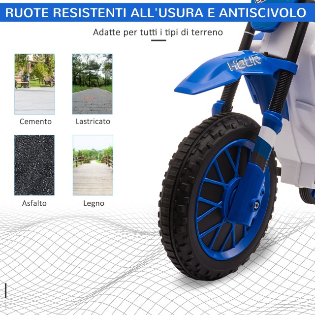 HOMCOM Electric Cross Bike για παιδιά από 3-5 ετών - Μπλε 370-165V90BU