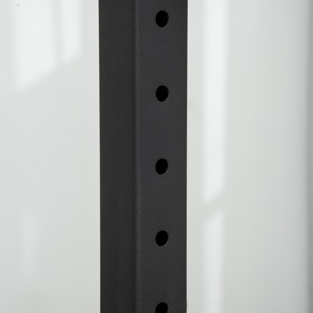 HOMCOM Barbell Rack με στηρίγματα για Dip Station και Push Up από ατσάλι, Ρυθμιζόμενο ύψος και πλάτος, μαύρο A91-216BK