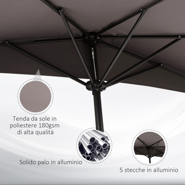 Outsunny Outsunny Outdoor Outdoor Ombrella σε αδιάβροχο Anti UV Pol... Outsunny Outsunny Outdoor Outdoor Ombrella σε αδιάβροχο Anti UV Pol...