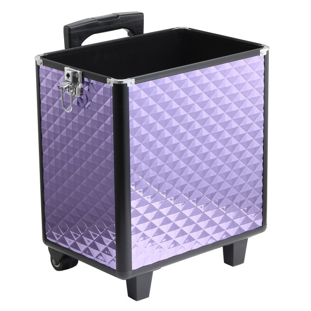 Homcom Professional Make Up Trolley από μωβ αλουμίνιο με αφαιρούμενη θήκη 33,5 x 23 x 76 / 95,5 cm 501-021VT
