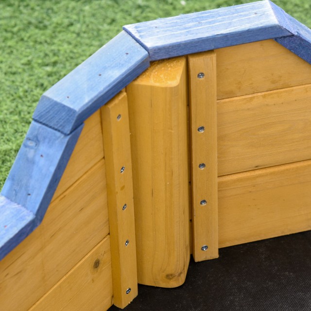 Outsunny Pirate Ship Ξύλινο Sandpit για Παιδιά με Αποθηκευτικό χώρο, 158x78x45,5cm 343-022V01