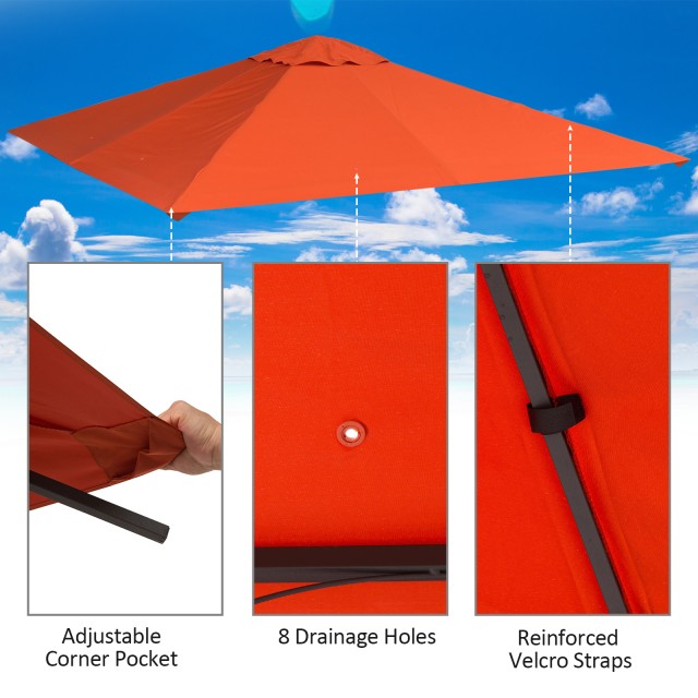 Outsunny Ανταλλακτική οροφής για Gazebo 3x3m σε αδιάβροχο Anti-UV πολυεστέρα, πορτοκαλί 84C-141OG