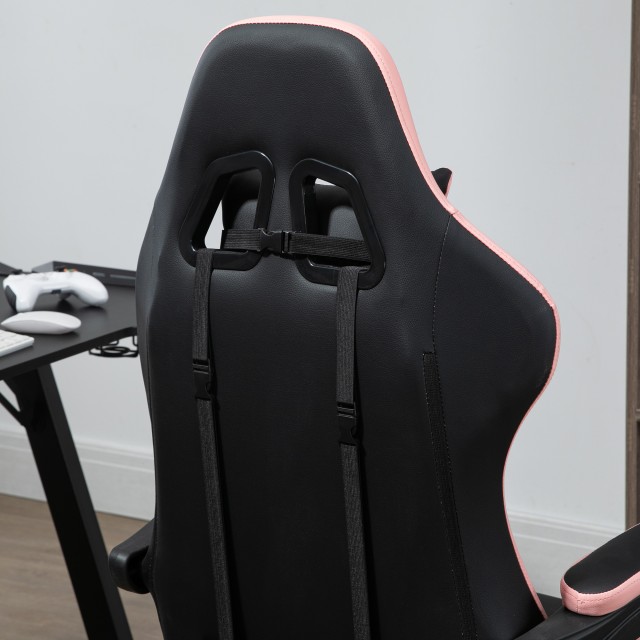 Καρέκλα παιχνιδιών Vinsetto Pink and Black με ρυθμιζόμενο ύψος και ανακλινόμενη πλάτη, 65x65x121-129 cm 921-618V00BK