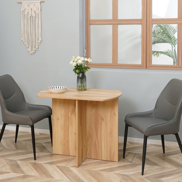 Πτυσσόμενο Ξύλινο Τραπέζι 90 x 60 x 74 cm Χρώματος Καφέ Ανοιχτό HOMCOM 835-650AK