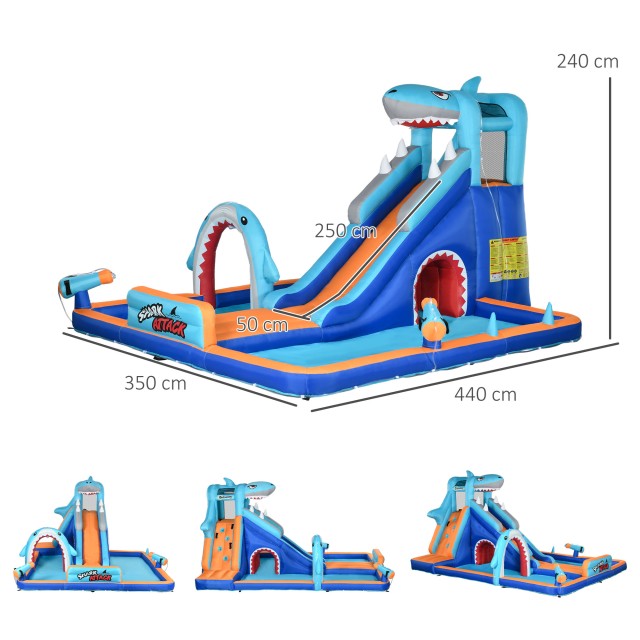 Bouncy Castle για παιδιά 3-8 ετών με φουσκωτή, τσουλήθρα, πισίνα και τοίχο αναρρίχησης 346-006V90MX