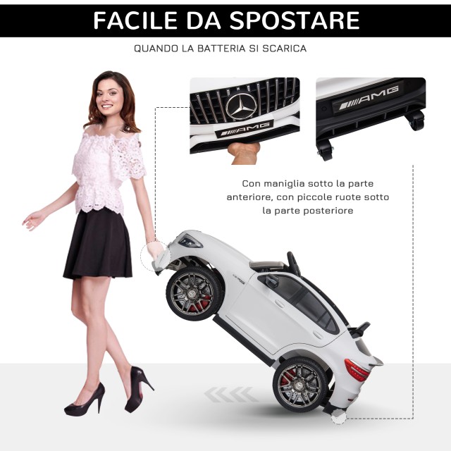 HOMCOM Mercedes Electric Ride-On Toy Car για παιδιά 3-5 ετών με ζώνη ασφαλείας και τηλεχειριστήριο, λευκό 370-074V90WT