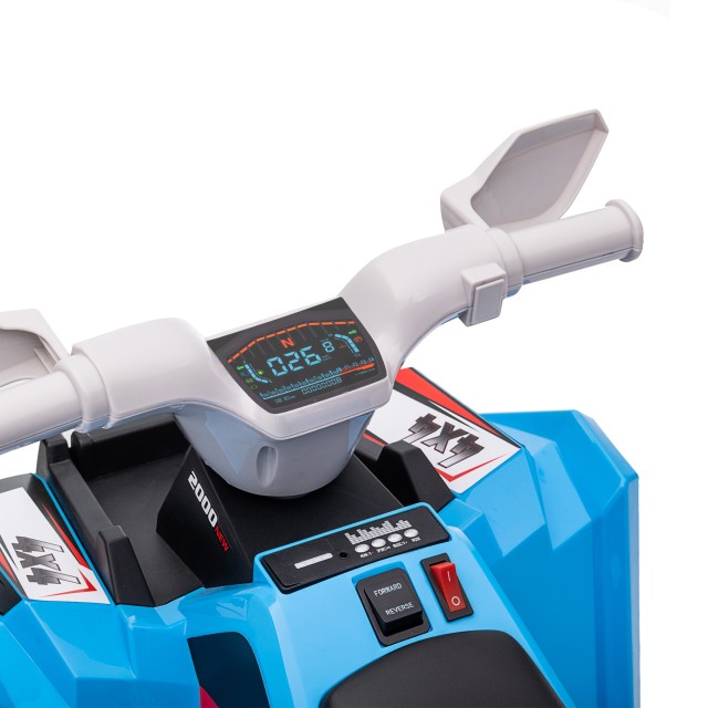 HOMCOM Quad για παιδιά 18-36 μηνών σε PP και Metal, μέγιστη ταχύτητα 2,5 km/h, 70x41,5x48,5 cm, μπλε γκρι και μαύρο 370-278V90BU