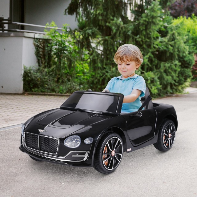 HOMCOM Electric Car for Children Bentley μοντέλο με τερματοφύλακα 108x60x43cm, Μαύρο 370-045BK