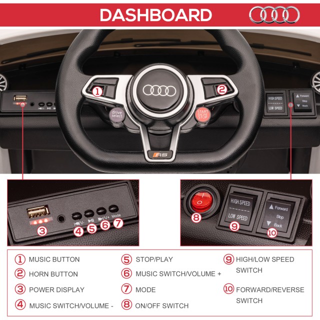 HOMCOM Ηλεκτρικό αυτοκίνητο για παιδιά 3-5 ετών AUDI TT με τηλεχειρ... HOMCOM Ηλεκτρικό αυτοκίνητο για παιδιά 3-5 ετών AUDI TT με τηλεχειρ...