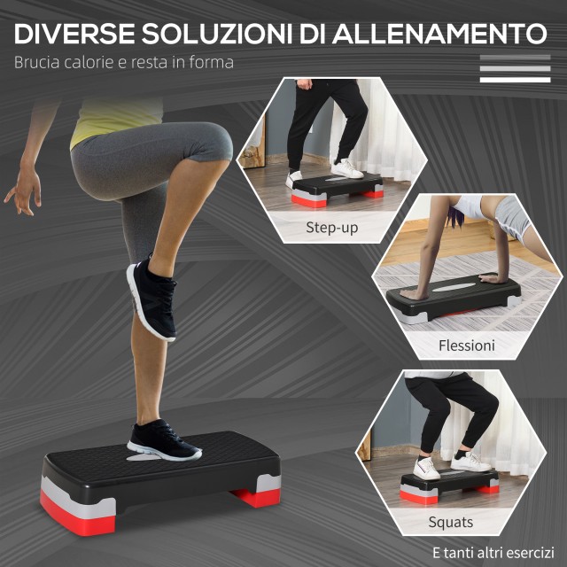 HOMCOM Step Fitness για Αερόμπικ με Ρυθμιζόμενο Ύψος 10-15 cm, 68x2...