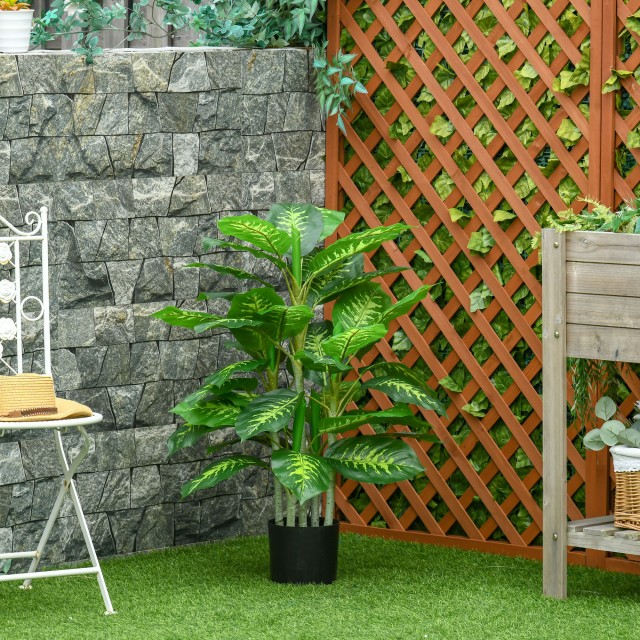 HOMCOM Αειθαλές Τεχνητό Φυτό με Γλάστρα Φ17x14,5cm Μαύρο για εσωτερικούς και εξωτερικούς χώρους, Ύψος φυτού 95cm 830-433
