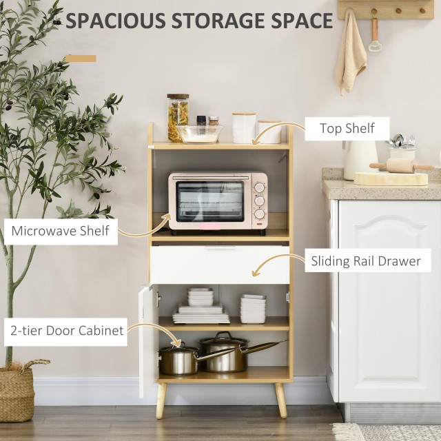 Ντουλάπι μικροκυμάτων μοριοσανίδας HOMCOM με επάνω ράφι, συρόμενο σ...