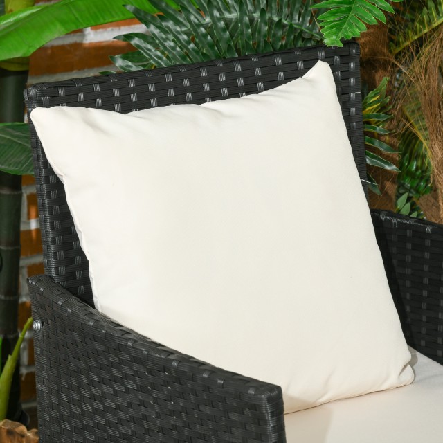 Outsunny Σετ κήπου 4 τεμαχίων Rattan με 2 καρέκλες, 2θέσια πολυθρόνα κήπου και τραπεζάκι σαλονιού 860-259V00BK
