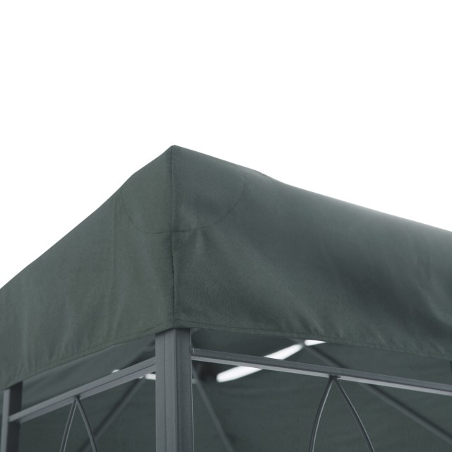 Outsunny 4x3m 2-Tier Polyester Gazebo κάλυμμα με ιμάντες και 10 οπές αποστράγγισης, γκρι ανθρακί 84C-102GY