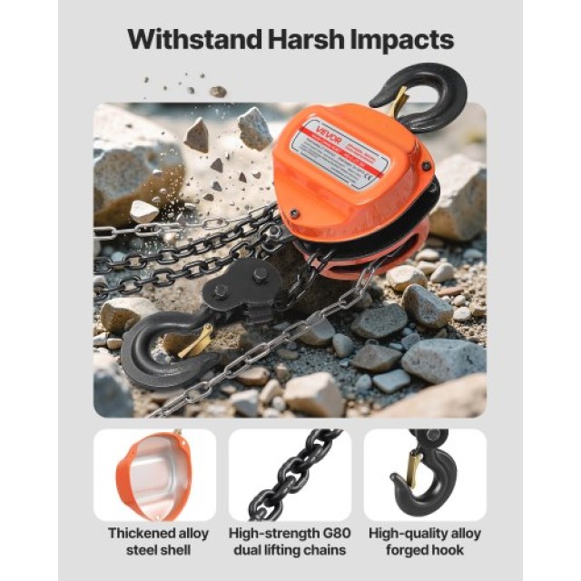 VEVOR Χειροκίνητος Αλυσσοειδής Ανυψωτήρας 2 Τόνων με Αναβαθμισμένη ... VEVOR Χειροκίνητος Αλυσσοειδής Ανυψωτήρας 2 Τόνων με Αναβαθμισμένη ...